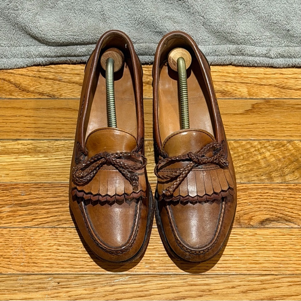 Allen Edmonds Woodstock Kiltie Slip On Loafer Brown Dress Shoes Size 8.5 USA